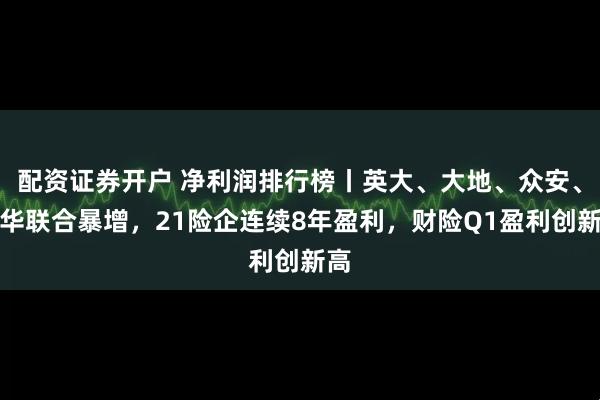 配资证券开户 净利润排行榜丨英大、大地、众安、中华联合暴增，21险企连续8年盈利，财险Q1盈利创新高